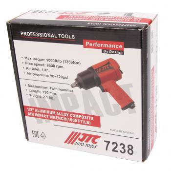 18 549 р. Гайковерт пневматический 12 1356Нм 8500обмин. 90-120PSI JTC JTC TOOLS CO., LTD jtc-7238  с доставкой в г. Кемерово. Увеличить фотографию 7