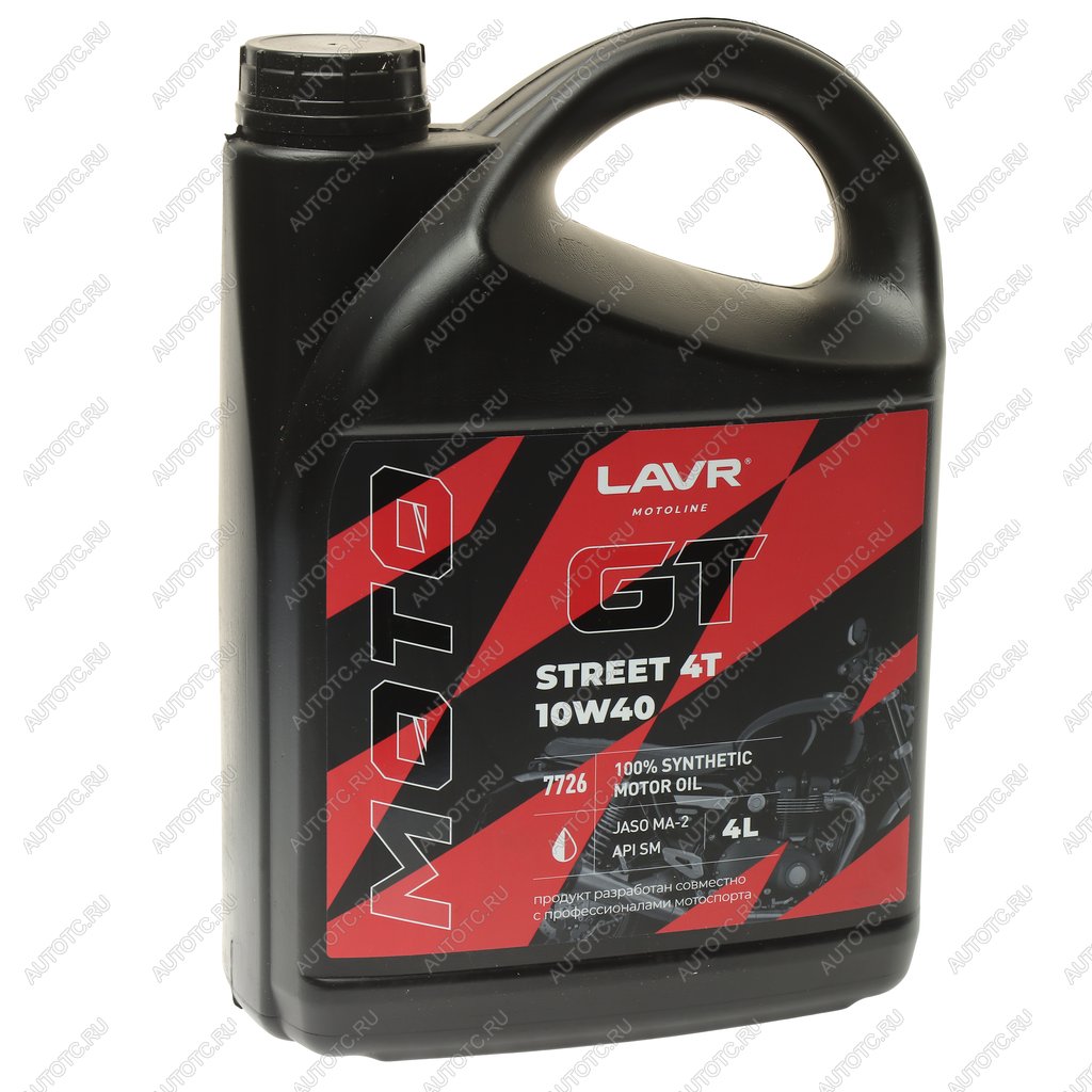 4 199 р. Масло моторное для 4-х тактных двигателей GT STREET 4T MA-2 10W40 синт.4л MOTO LAVR LAVR ln7726  с доставкой в г. Кемерово