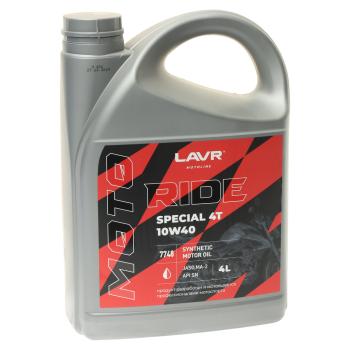 2 339 р. Масло моторное для 4-х тактных двигателей RIDE SPECIAL 4Т M-A2 10W40 синт.4л MOTO LAVR LAVR ln7748  с доставкой в г. Кемерово. Увеличить фотографию 1