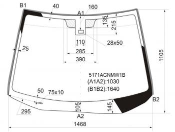 Стекло лобовое (Датчик дождя Молдинг) Mazda CX-7 06-12 FUYAO 5171AGNMW1B