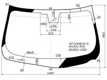 Стекло лобовое (Датчик дождя Молдинг) Infiniti M25 10-14  M35 10-13  M37 10-14  M45 10-13 FUYAO 6071AGNBLMVW