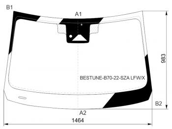 Стекло лобовое (Антенна Камера Датчик дождя) FAW Bestune B70 20- XYG BESTUNE-B70-22-SZA LFW/X