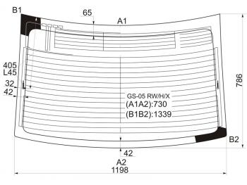 Стекло заднее (Цвет зеленый Обогрев Антенна) Lexus GS 05-12 XYG GS-05 RW/H/X