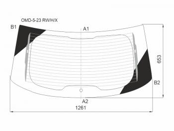 Стекло заднее (Цвет зеленый Обогрев) OMODA C5 22- XYG OMD-5-23 RW/H/X