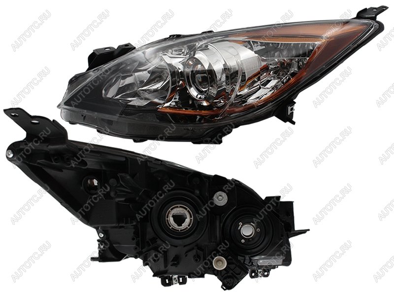 7 199 р. Фара левая (с электрокорректором, Евросвет) SAT  Mazda 3/Axela  BL (2009-2011) дорестайлинг седан, дорестайлинг, хэтчбэк 5 дв.  с доставкой в г. Кемерово