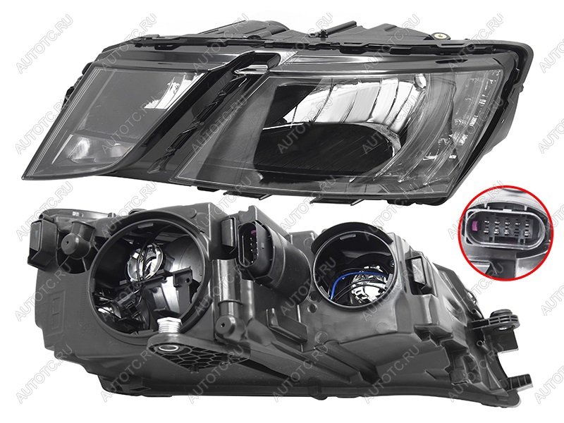 7 899 р. Фара левая (галоген, с электрокорректором) SAT  Skoda Octavia  A7 (2016-2020) рестайлинг лифтбэк, рестайлинг универсал  с доставкой в г. Кемерово