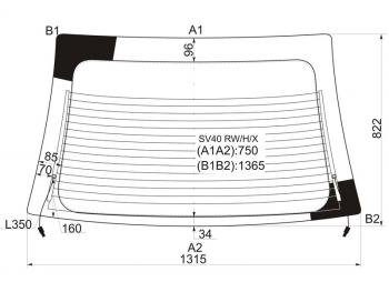 Стекло заднее (Цвет зеленый Обогрев Антенна) Toyota Camry Japan 94-98 XYG SV40 RW/H/X