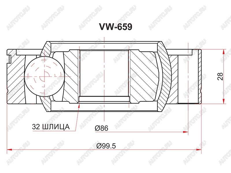 3 299 р. Шрус карданного вала BMW 7 E65666768 00-08X5 E53 99-06 SAT VW-659  с доставкой в г. Кемерово