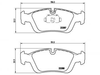 3 299 р. Колодки тормозные передние BREMBO  BMW 3 серия ( E36,  E46) (1990-2005) седан, купе, седан дорестайлинг, седан рестайлинг  с доставкой в г. Кемерово. Увеличить фотографию 1