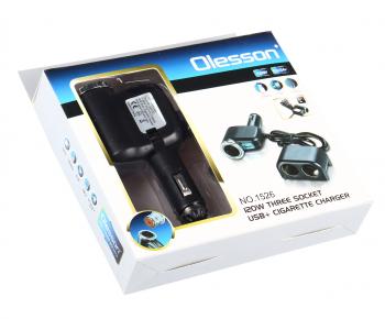 549 р. Разветвитель прикуривателя 3-х гнездовой 12-24V 1USB OLESSON OLESSON no.1526  с доставкой в г. Кемерово. Увеличить фотографию 3