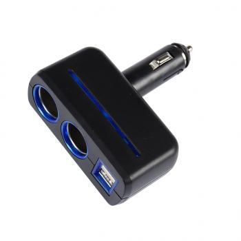 399 р. Разветвитель прикуривателя 2-х гнездовой 12-24V 2USB OLESSON OLESSON no.1637  с доставкой в г. Кемерово. Увеличить фотографию 1