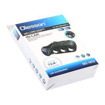 879 р. Разветвитель прикуривателя 3-х гнездовой 12-24V 2USB OLESSON OLESSON no.1679  с доставкой в г. Кемерово. Увеличить фотографию 5