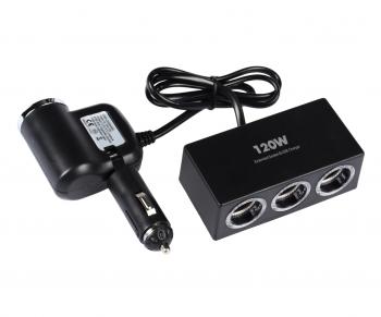 599 р. Разветвитель прикуривателя 4-х гнездовой 12-24V 1USB OLESSON OLESSON no.1527  с доставкой в г. Кемерово. Увеличить фотографию 1