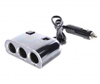 399 р. Разветвитель прикуривателя 3-х гнездовой 12-24V 2USB OLESSON OLESSON no.1505  с доставкой в г. Кемерово. Увеличить фотографию 1