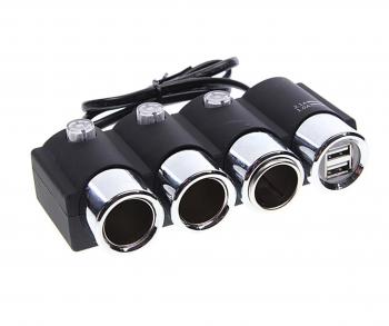 859 р. Разветвитель прикуривателя 3-х гнездовой 12-24V 2USB OLESSON OLESSON no.1508  с доставкой в г. Кемерово. Увеличить фотографию 1