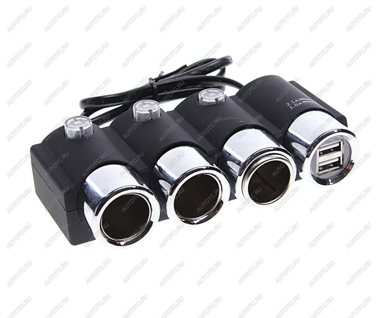 859 р. Разветвитель прикуривателя 3-х гнездовой 12-24V 2USB OLESSON OLESSON no.1508  с доставкой в г. Кемерово