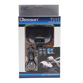 549 р. Разветвитель прикуривателя 3-х гнездовой 12-24V 2USB OLESSON OLESSON no.1630  с доставкой в г. Кемерово. Увеличить фотографию 2