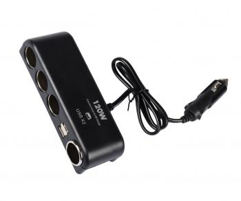 499 р. Разветвитель прикуривателя 4-х гнездовой 12-24V 2USB OLESSON OLESSON no.1525  с доставкой в г. Кемерово. Увеличить фотографию 1