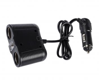 287 р. Разветвитель прикуривателя 2-х гнездовой 12-24V 1USB OLESSON OLESSON no.1645  с доставкой в г. Кемерово. Увеличить фотографию 1