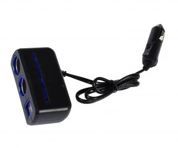 389 р. Разветвитель прикуривателя 2-х гнездовой 12-24V 2USB OLESSON OLESSON no.1638  с доставкой в г. Кемерово. Увеличить фотографию 1