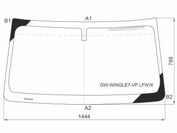 10 549 р. Стекло лобовое (Антенна PICK UP) XYG Great Wall Wingle 7 пикап (2018-2023)  с доставкой в г. Кемерово. Увеличить фотографию 1