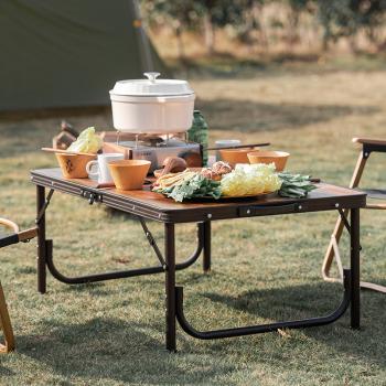 6 709 р. Стол туристический Naturehike алюминиевый, 90х60х37 см, складной, коричневый  nh20jj028-lretr  с доставкой в г. Кемерово. Увеличить фотографию 2