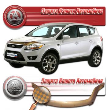 2 479 р. Дефлектор капота CA-Plastiс  Ford Kuga  1 (2008-2013) (серия Шелкография медь)  с доставкой в г. Кемерово. Увеличить фотографию 2