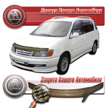 2 299 р. Дефлектор капота CA-Plastiс  Toyota Ipsum  SXM10 (1998-2001) рестайлинг (серия Шелкография карбон золото)  с доставкой в г. Кемерово. Увеличить фотографию 1