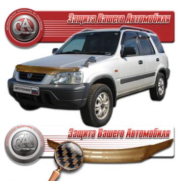 2 169 р. Дефлектор капота CA-Plastiс  Honda CR-V  RD1,RD2,RD3 (1995-2001)  дорестайлинг, рестайлинг (серия Шелкография карбон медь)  с доставкой в г. Кемерово. Увеличить фотографию 1