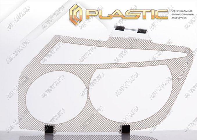 2 299 р. Защита фар Шелкография белая CA Plastic на Mazda Familia универсал 1997-2001  с доставкой в г. Кемерово