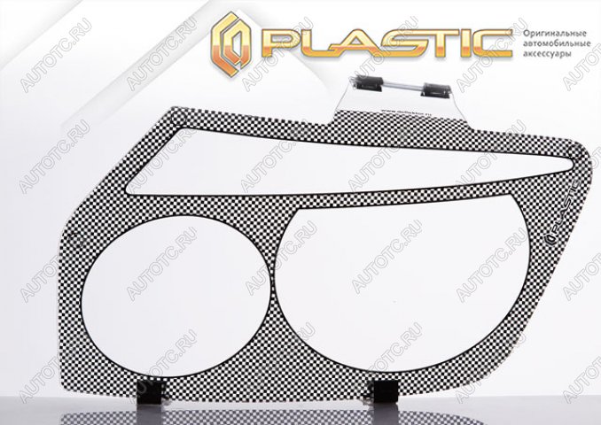 2 159 р. Защита фар Шелкография черная CA Plastic на Mazda Familia универсал 1997-2001  с доставкой в г. Кемерово