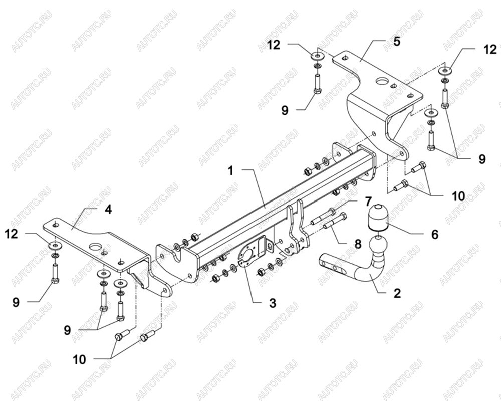10 749 р. Фаркоп Auto-Hak Toyota Corolla E150 седан дорестайлинг (2006-2010) (стальной, шар A (F20))  с доставкой в г. Кемерово