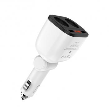 759 р. Разветвитель прикуривателя 2-х гнездовой 12V 2USB белый HOCO HOCO z28 white  с доставкой в г. Кемерово. Увеличить фотографию 4