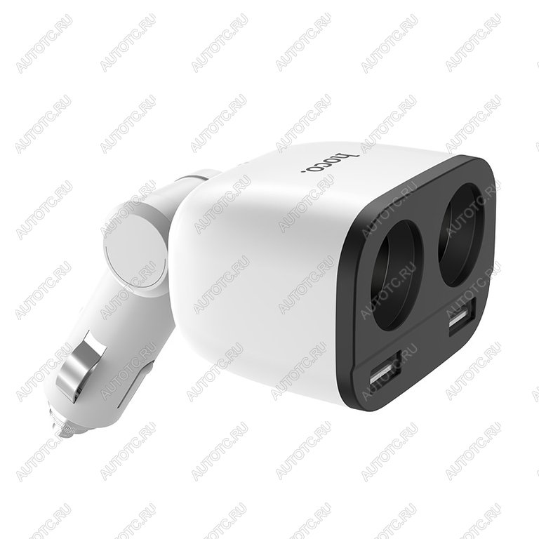 759 р. Разветвитель прикуривателя 2-х гнездовой 12V 2USB белый HOCO HOCO z28 white  с доставкой в г. Кемерово