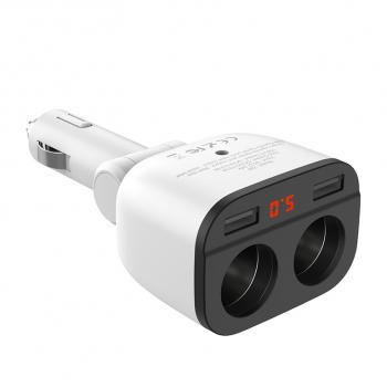 759 р. Разветвитель прикуривателя 2-х гнездовой 12V 2USB белый HOCO HOCO z28 white  с доставкой в г. Кемерово. Увеличить фотографию 5