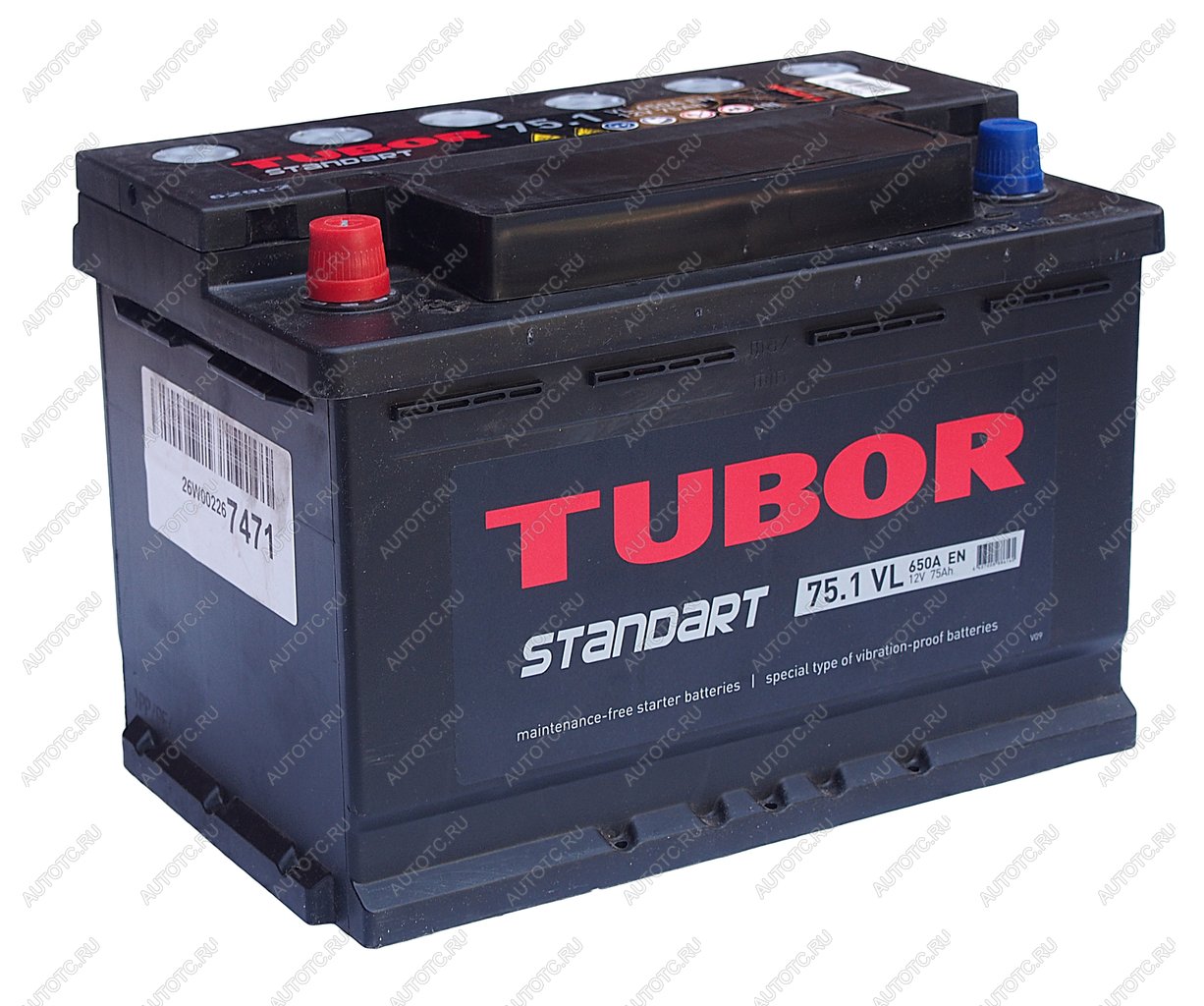 10 999 р. Аккумулятор TUBOR Standart 75Ач TUBOR 6ст75(1)  с доставкой в г. Кемерово