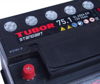 10 999 р. Аккумулятор TUBOR Standart 75Ач TUBOR 6ст75(1)  с доставкой в г. Кемерово. Увеличить фотографию 3