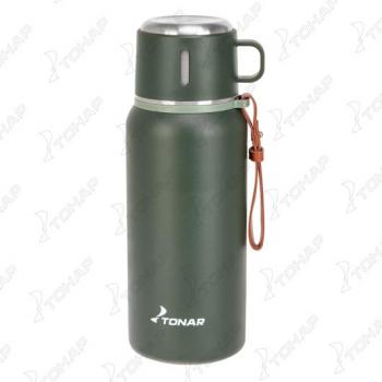 1 319 р. Термос ТОНАР 700ML хаки (пробка-ситечко, крышка-кружка, ремешок)  t-kd-7030-0.7  с доставкой в г. Кемерово. Увеличить фотографию 3