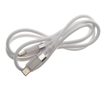 449 р. Кабель iPhone (5-)-USB Type C 1м белый XO XO nb-q282a white  с доставкой в г. Кемерово. Увеличить фотографию 1