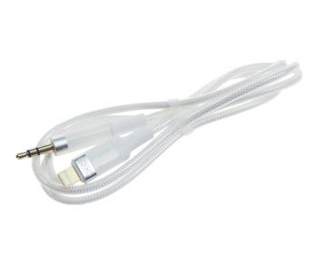 559 р. Переходник iPhone (5-) на jack 3.5 белый XO XO nb-r279a white  с доставкой в г. Кемерово. Увеличить фотографию 1