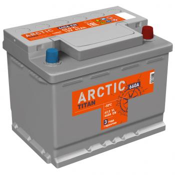 9 399 р. Аккумулятор ТИТАН Arctic 62Ач обратная полярность ТИТАН 6ст62(0)  с доставкой в г. Кемерово. Увеличить фотографию 1