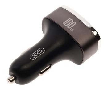 1 679 р. Устройство зарядное в прикуриватель 1USB + 2 Type C 12V черное XO XO cc61 black  с доставкой в г. Кемерово. Увеличить фотографию 2
