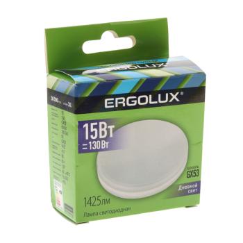 159 р. Лампа светодиодная GX53 15W(130W) 220V холодный ERGOLUX ERGOLUX 14239  с доставкой в г. Кемерово. Увеличить фотографию 3