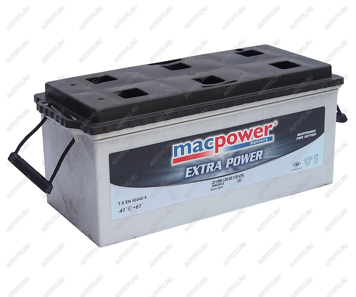 24 199 р. Аккумулятор MACPOWER TRUCK HD 190Ач обратная полярность MACPOWER 6ст190(3)  с доставкой в г. Кемерово
