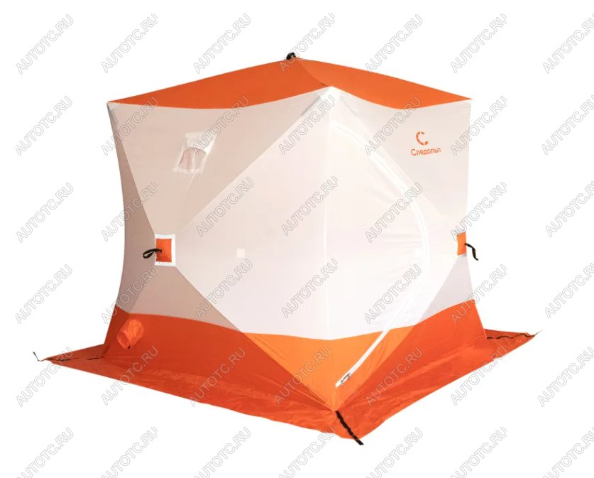 10 649 р. Палатка зимняя куб СЛЕДОПЫТ 2,1 х2,1 м, Oxford 210D PU 1000, оранжевыйбелый  pf-tw-06  с доставкой в г. Кемерово