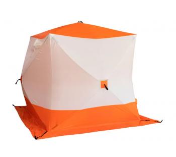 10 649 р. Палатка зимняя куб СЛЕДОПЫТ 2,1 х2,1 м, Oxford 210D PU 1000, оранжевыйбелый  pf-tw-06  с доставкой в г. Кемерово. Увеличить фотографию 2
