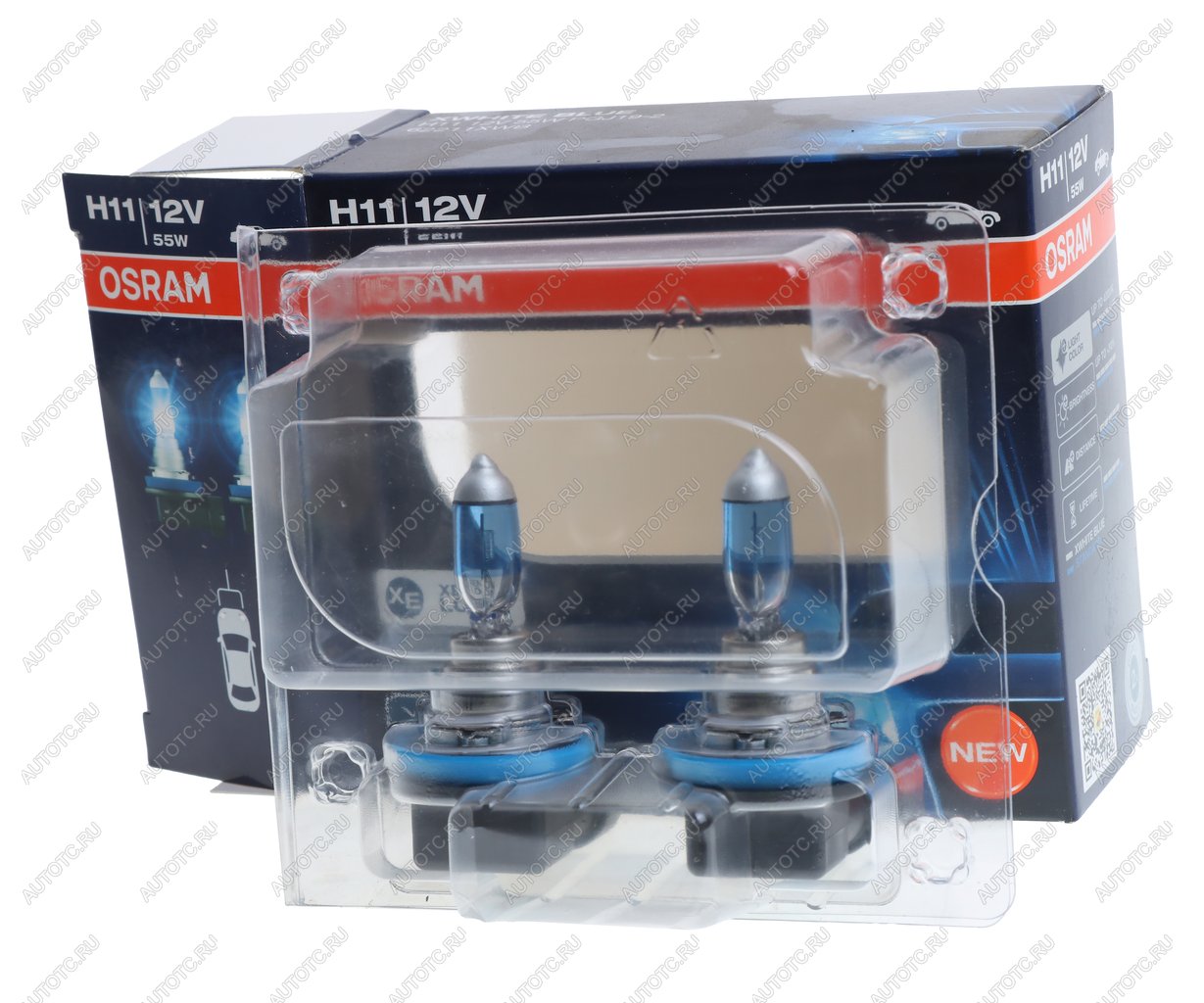 1 149 р. Лампа 12V H11 55W PGJ19-2 +30% 4000К евробокс (2шт.) XWhite Blue OSRAM OSRAM 62211xwb-hcb  с доставкой в г. Кемерово