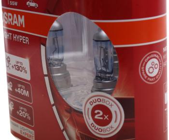 2 499 р. Лампа 12V H11 55W PGJ19-2 +130% евробокс (2шт.) Night Hyper OSRAM OSRAM 64211nh-hcb  с доставкой в г. Кемерово. Увеличить фотографию 3