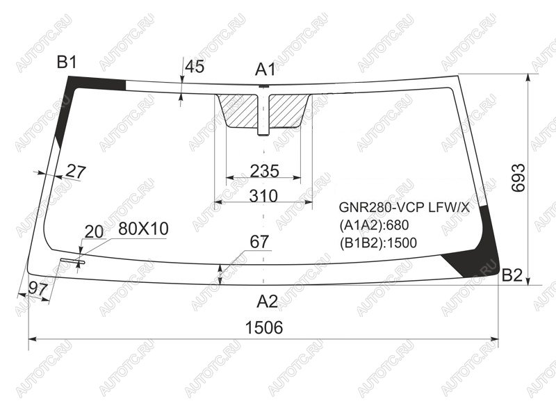 8 549 р. Стекло лобовое Toyota 4Runner 09-24 XYG GNR280-VCP LFW/X, gnr280vcplfwx XYG GNR280-VCP LFW/X  с доставкой в г. Кемерово