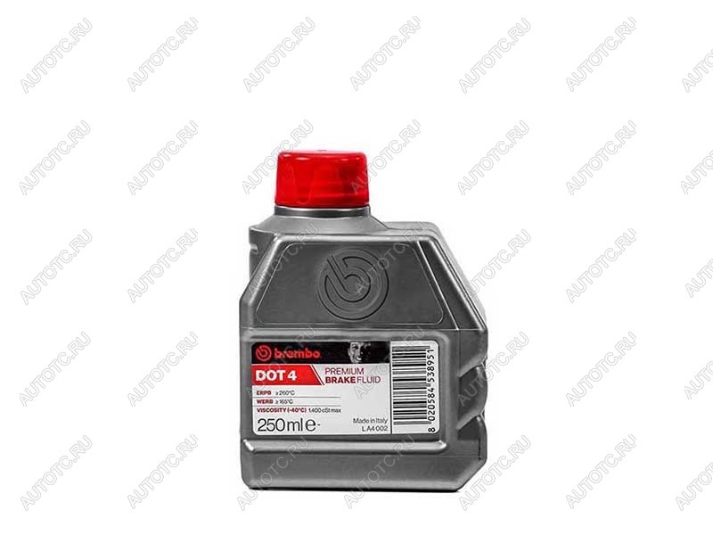 289 р. Жидкость тормозная BREMBO DOT 4 (0,25L) Класс 4 BREMBO LA4002  с доставкой в г. Кемерово